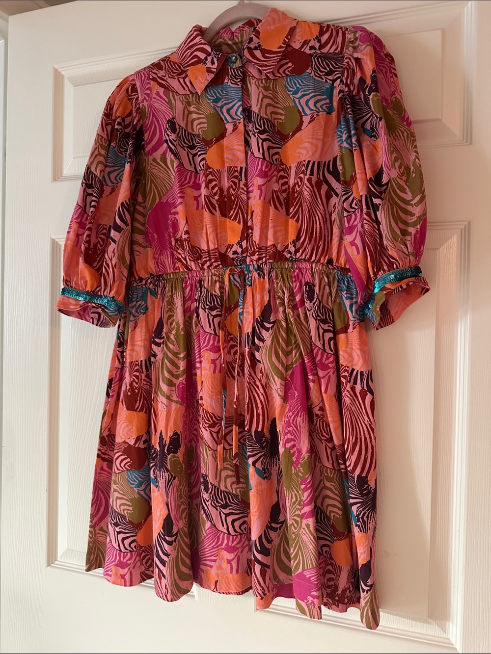 Briton Court Women’s Vibrant Multicolor Printed Dress - Pink & Orange